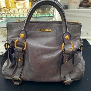 MIU MIU Vitello Lux Small Bow Bag